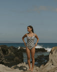 Floral One Piece Swimsuit with Open Back