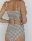 August High Waisted Bottoms | Seamless Gingham Bikini Bottoms