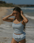 cute peplum high waisted swim bottoms