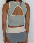 Havasu High Waisted Bottoms | Colorblock Ribbed Bikini Bottoms