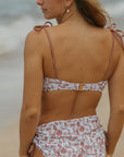 Gold clasped adjustable tie strap bikini top
