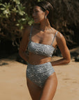 Floral Neutral Full Coverage High Waisted Bikini