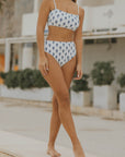 White Floral Full Coverage Bikini Bottoms