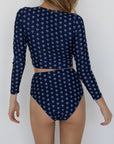 Topanga High Waisted Bottoms | Blue Floral Swim Bottoms