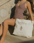 Geode Canvas Beach Bag | Durable Zippered Beach Tote Bag