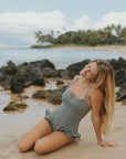 Cute Full Coverage Gingham One Piece Swimsuit