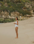 White Honeymoon Cute Full Coverage One Piece Swimsuit