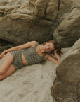 Savannah Top | Floral Textured Square Neck Tankini Top
