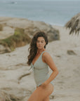 Christian Modest One Piece Swimsuit with Tie