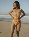 retro floral high waisted bikini bottoms modest