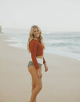 color block modest high waisted tankini bottoms