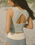Cute modest aqua green tankini top