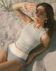 Modest aqua green tankini top