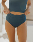 Modest high waisted bikini bottoms
