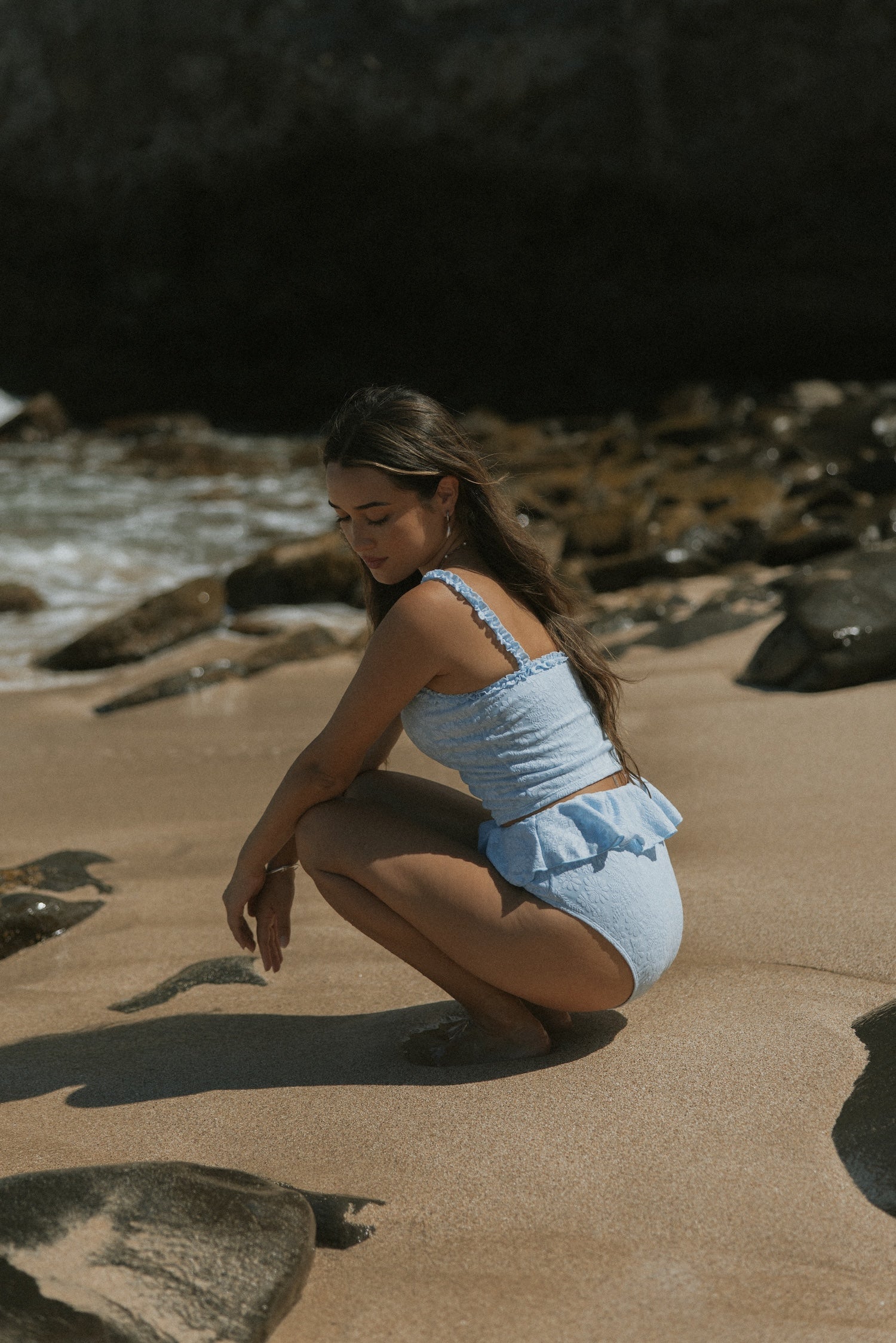 full coverage blue swim bottoms