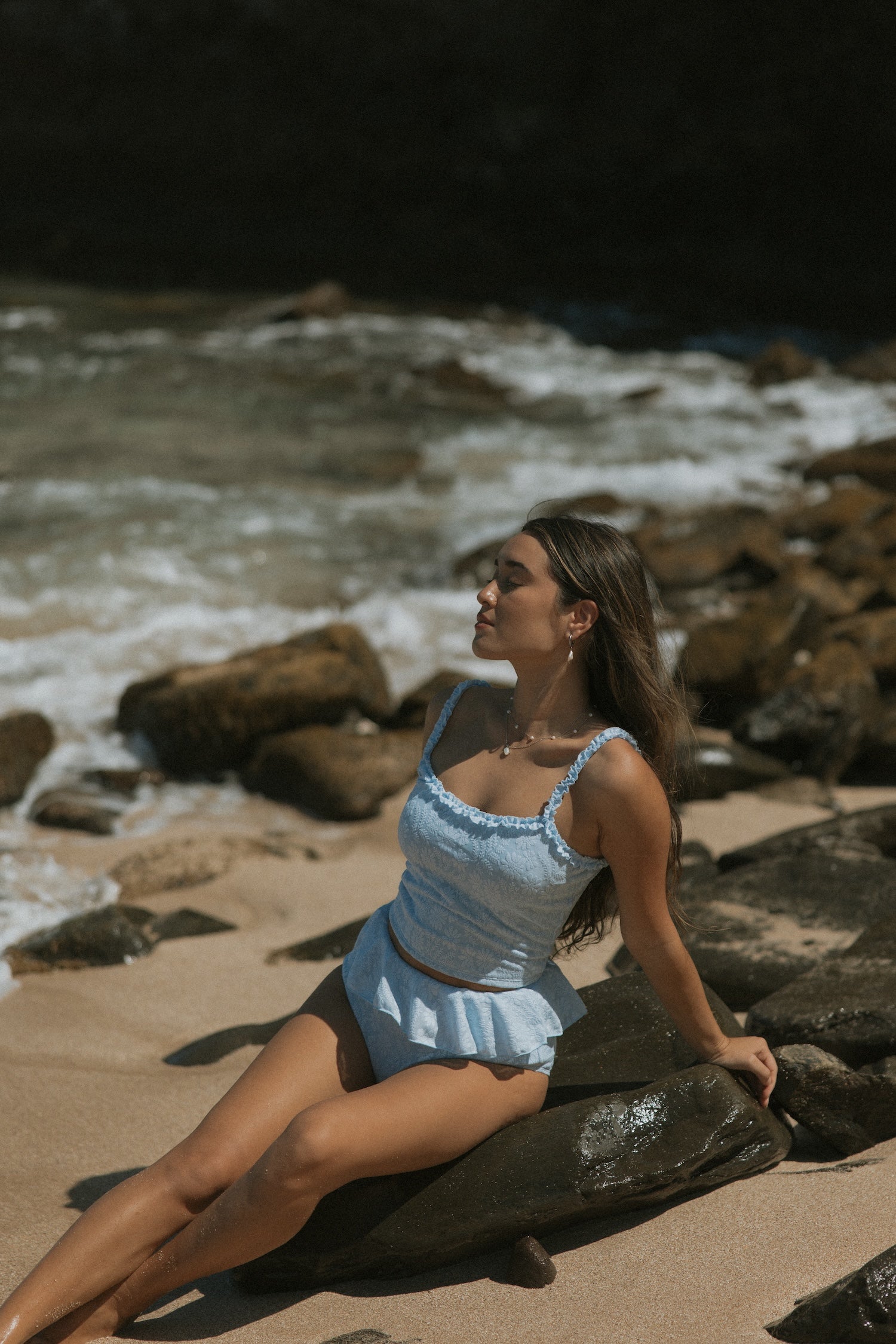 Full Coverage Blue Bikini Top