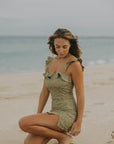 Feminine full coverage bathing suit women