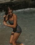 Full Coverage One Shoulder Bikini with swim shorts