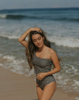 Modest One Shoulder Patterned Tankini
