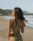 Sun and moon modest one-piece swimsuit with open back 