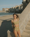 Sun and moon print full coverage bikini set