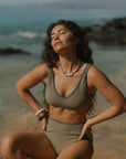 Modest Neutral Green Bikini