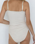 High Tide Bottoms | White Crinkle Textured Bikini Bottoms