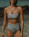 Tummy Control High Waisted Floral Bikini
