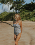 Full Coverage Cute Floral Straight Neckline Tankini