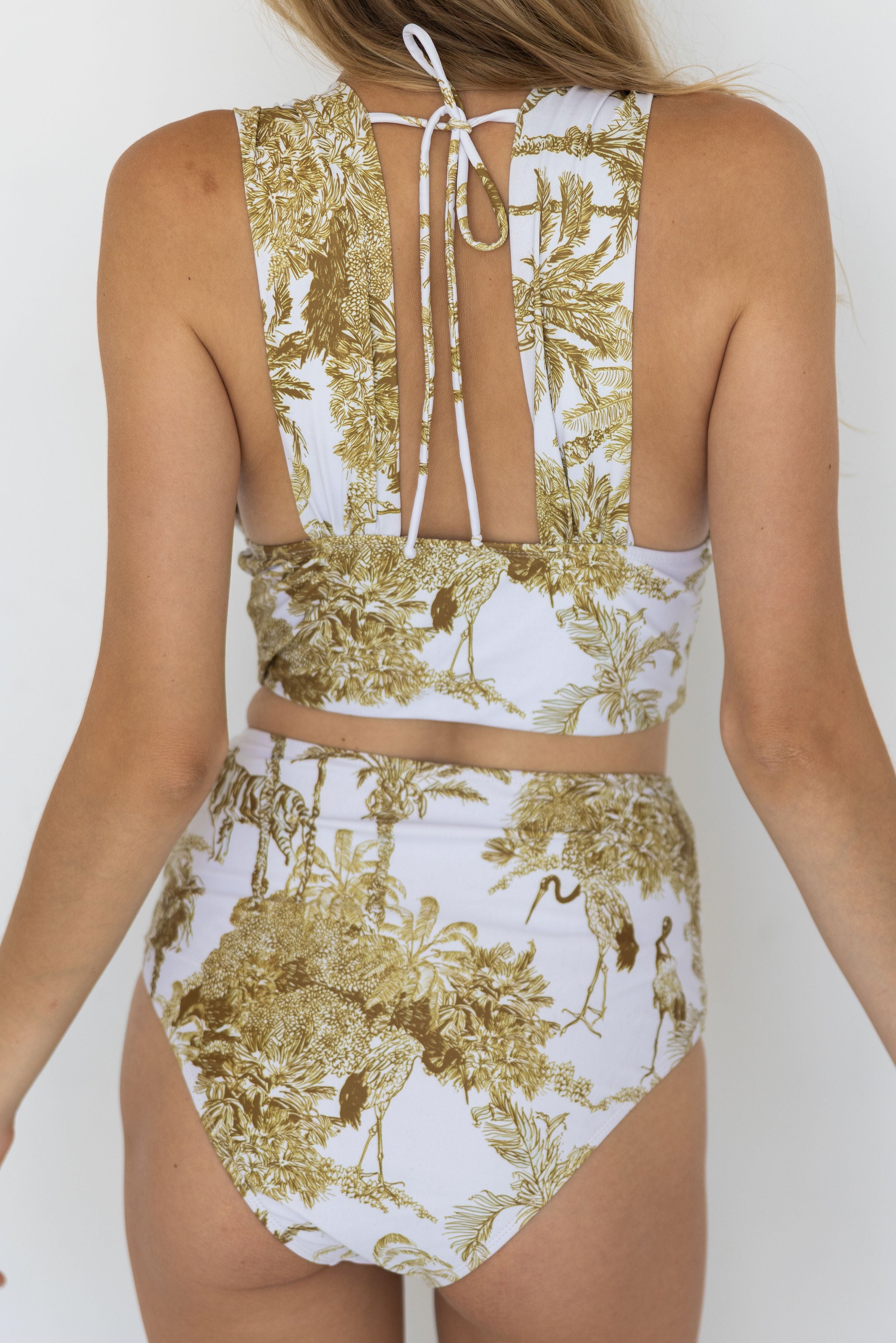 Rio Top | Toile Print Plunge Neck Tankini Top