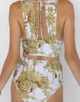 Rio Top | Toile Print Plunge Neck Tankini Top