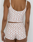 Rosie High Waisted Swim Shorts | Dainty Floral Full Coverage Modest Swim Shorts