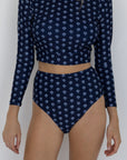 Topanga High Waisted Bottoms | Blue Floral Swim Bottoms