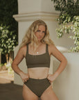 Neutral Brown Modest Bikini