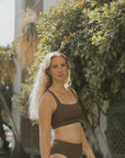 Brown Modest Bikini Set