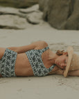 Square Neck Textured Floral Modest Bikini
