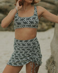 Cinching Adjustable Modest Black and White Swim Skirt