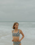 Cute Full Coverage High Waisted Floral Square Neck Bikini