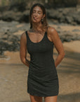 Floral Textured One Piece Swim Dress