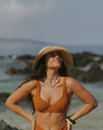 Underwire Orange High Waisted Tummy Control Bikini