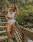 Cute White Full Coverage Bikini for Christian Women