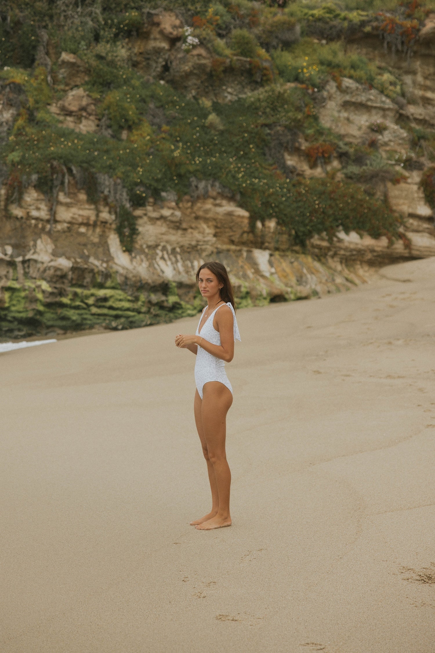 White Honeymoon Cute Full Coverage One Piece Swimsuit 