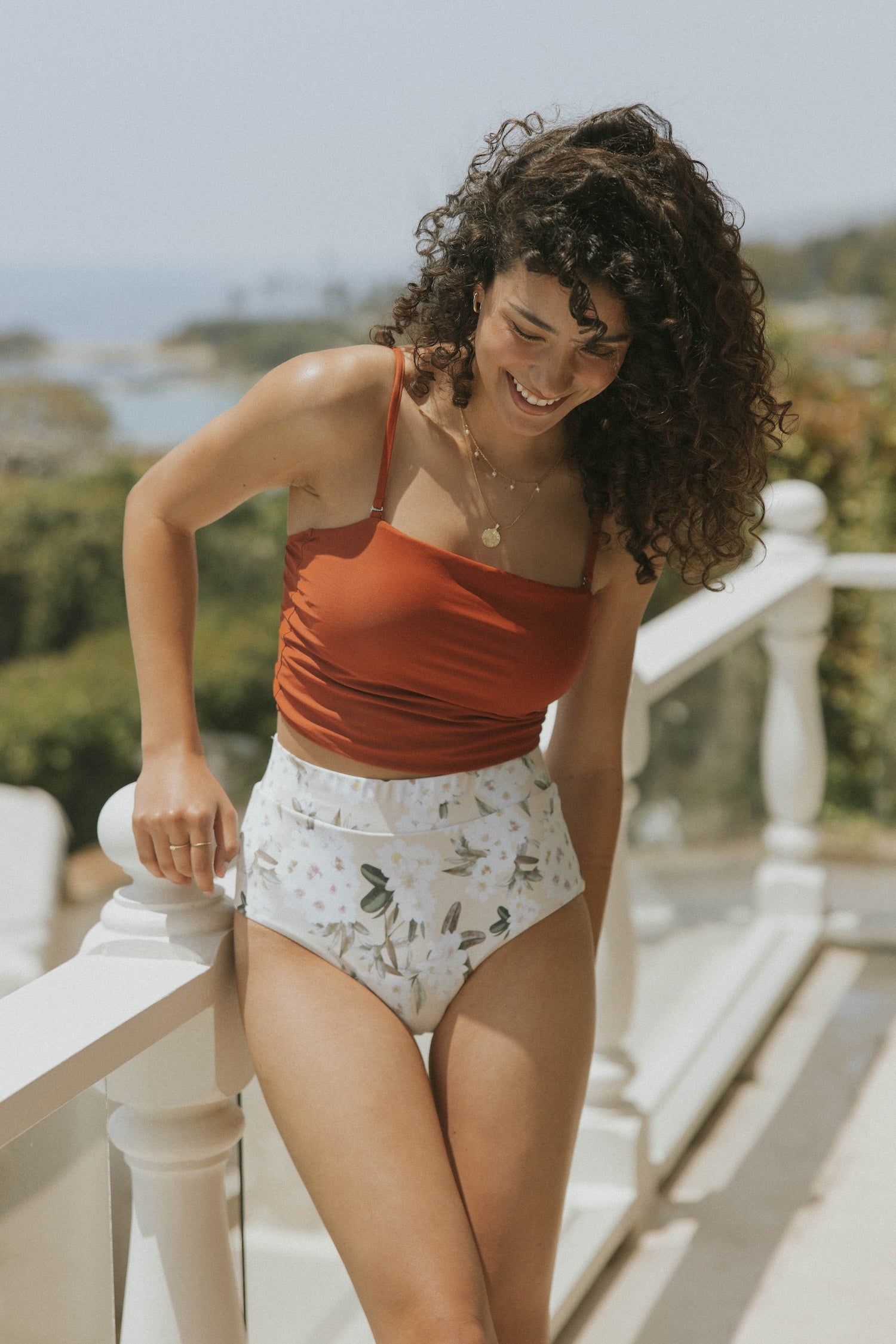 Cute Floral Neutral Tankini for Christian Women