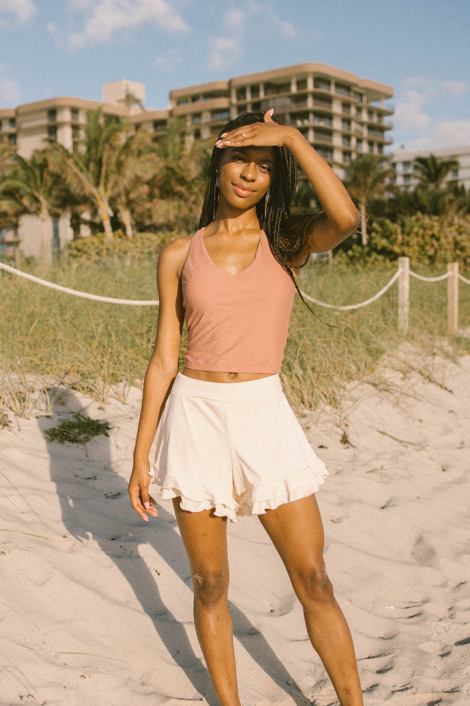 Women's high waisted swims horts 