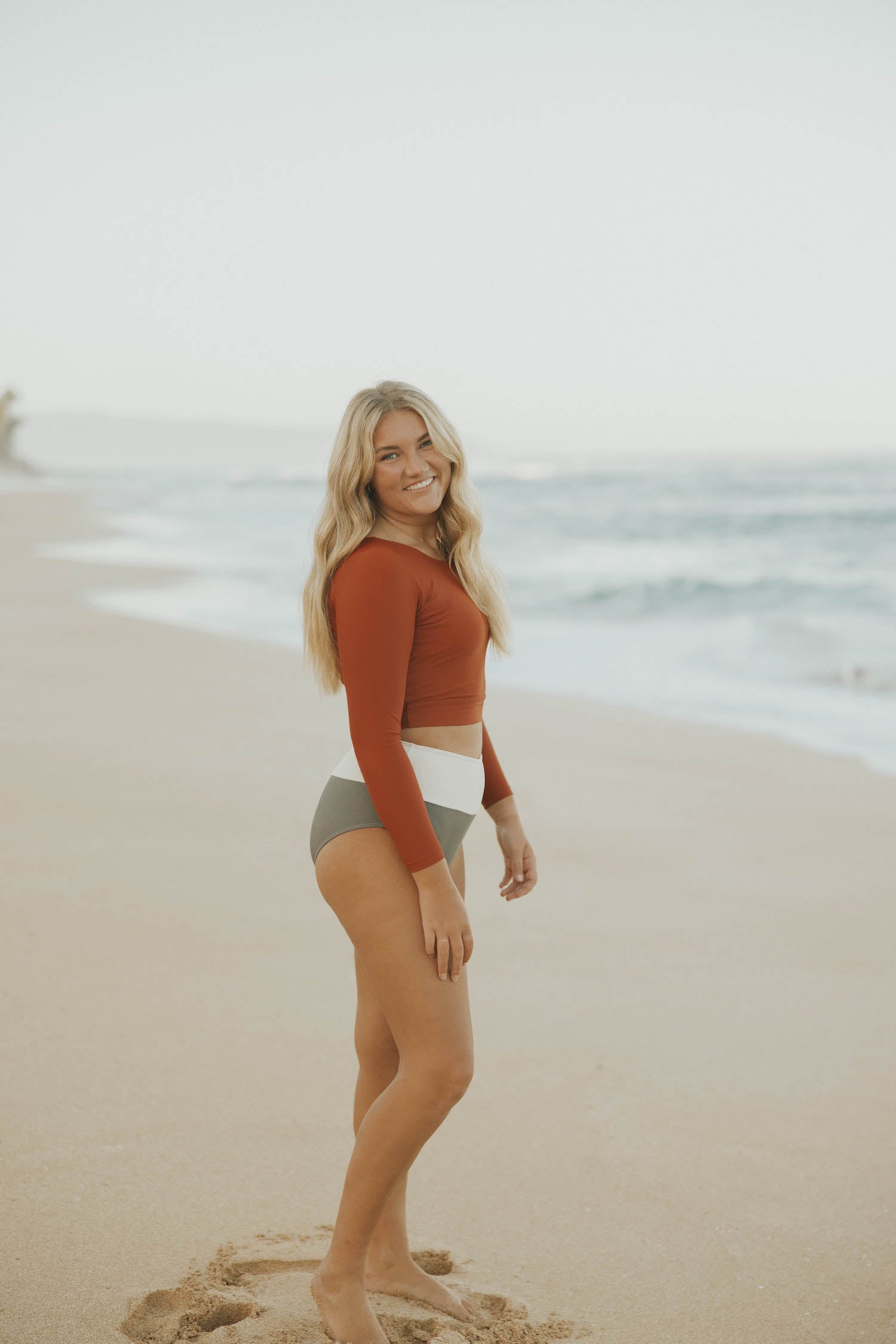color block modest high waisted tankini bottoms