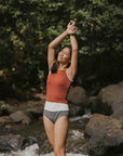 Cute modest grey textured bikini bottoms. 