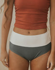 Cute modest grey textured bikini bottoms. 